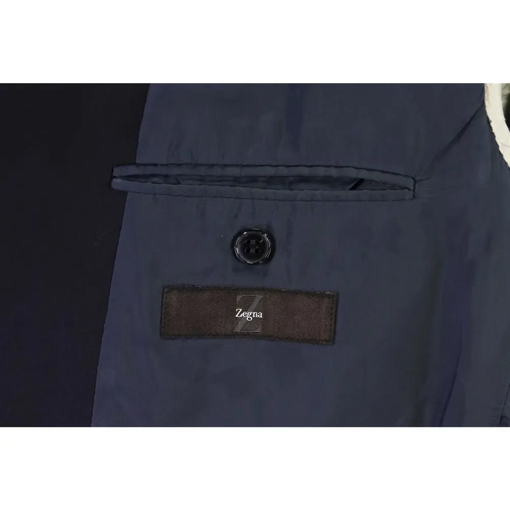 Ermenegildo Z Zegna Solid Navy Blue 3-Btn Wool Suit 44R
